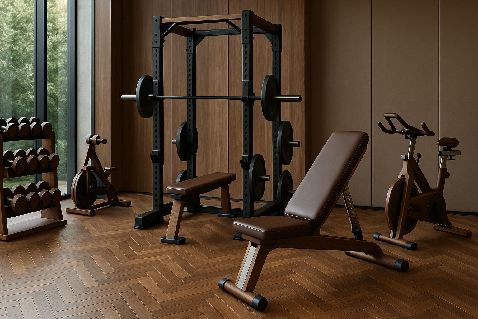Design-led fitness environments showcasing luxury gym setup with premium equipment